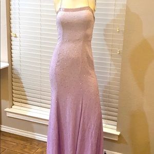 Scala Lavendar Ombré Beaded Formal Dress